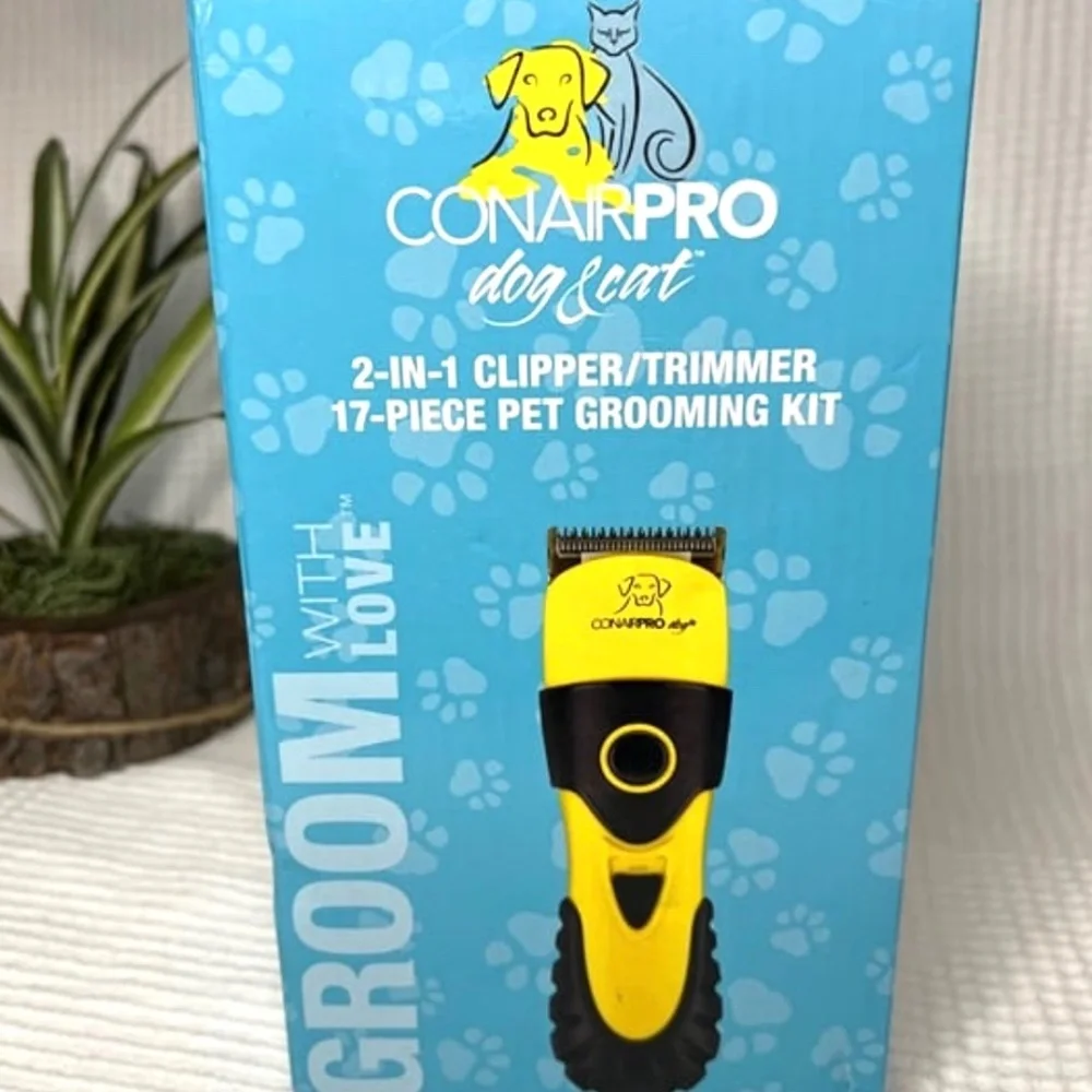 CONAIRPRO dog & cat 2-in-1 Clipper/Trimmer, 17-Piece Pet Grooming Kit